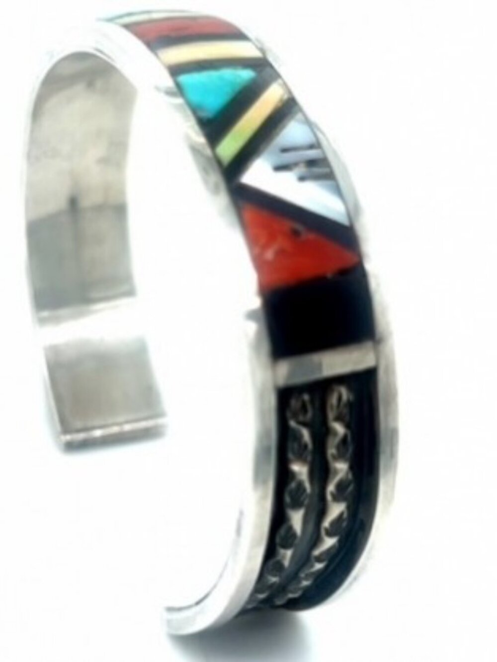 John Rosalie Bowannie Signed Zuni Turquoise Silver